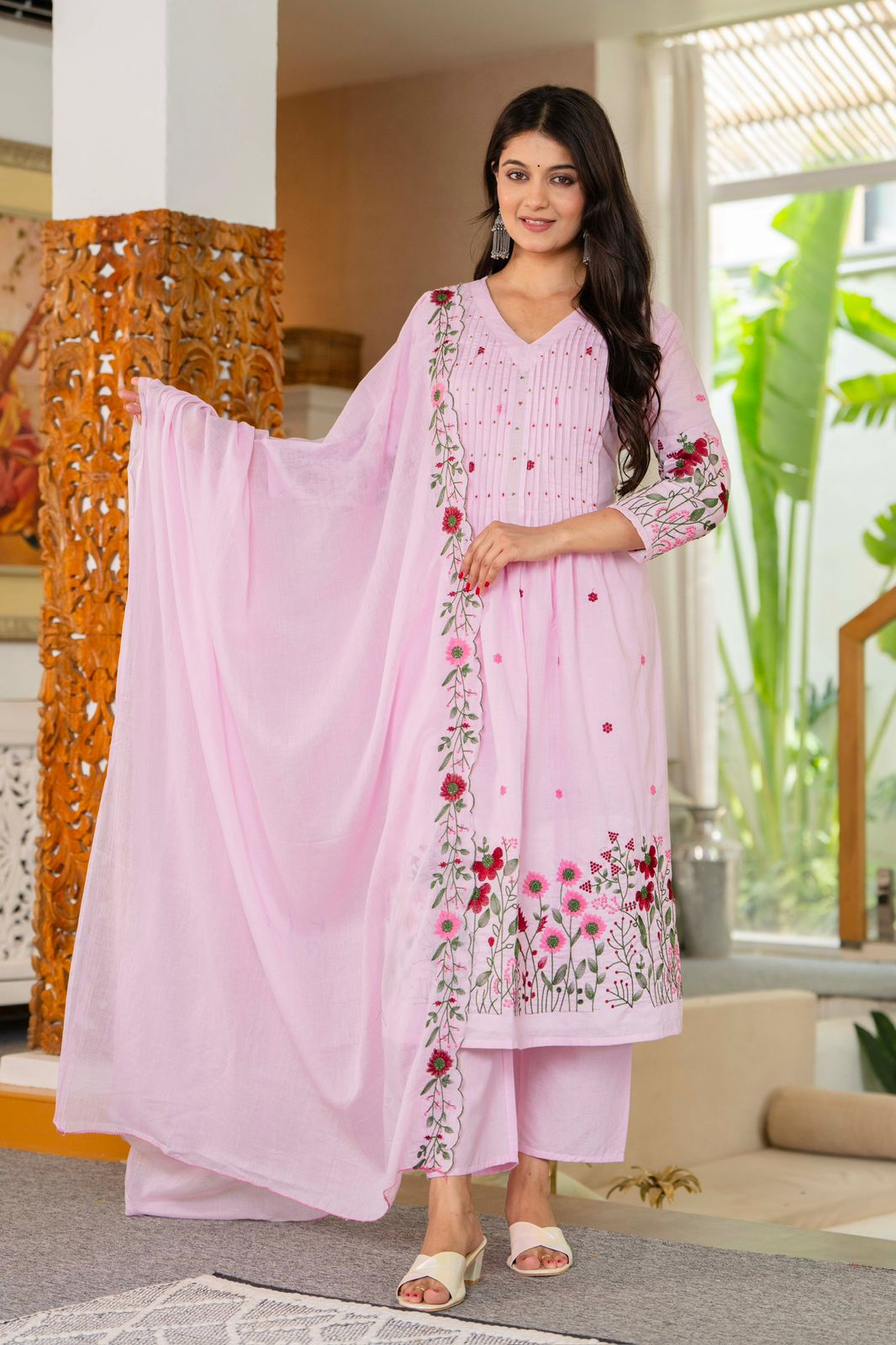 Maverick Fusion Embroidered Cotton Kurta Set
